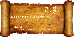Wilfinger Zalán névjegykártya